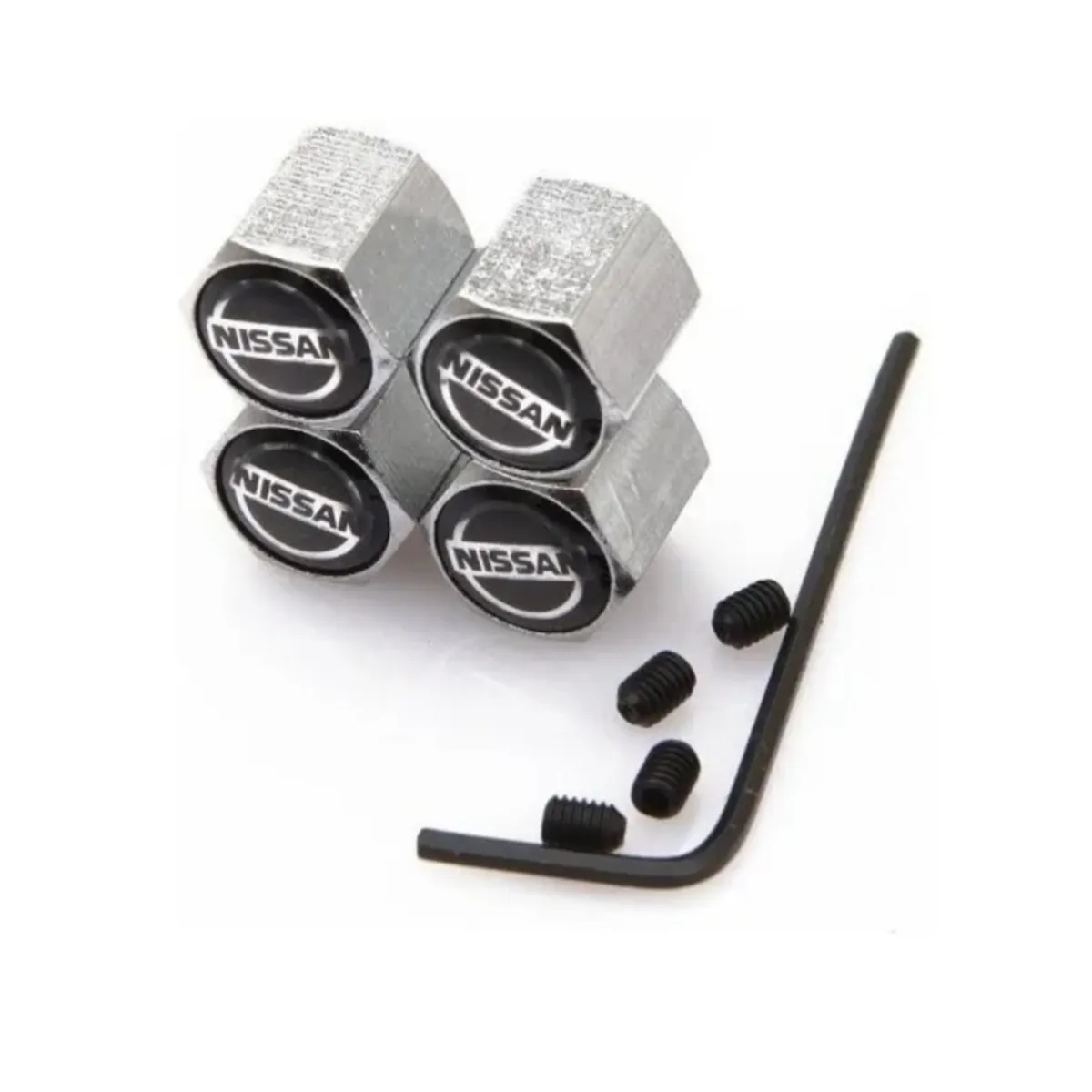 GENERICO - Set 4 Tapa Valvulas Anti Robo para Nissan