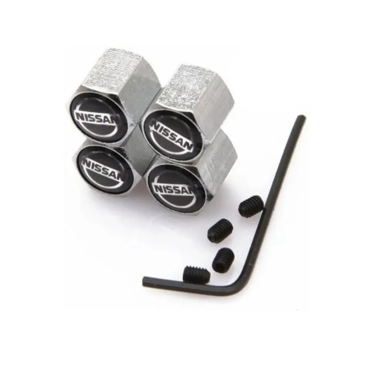 GENERICO - Set 4 Tapa Valvulas Anti Robo para Nissan