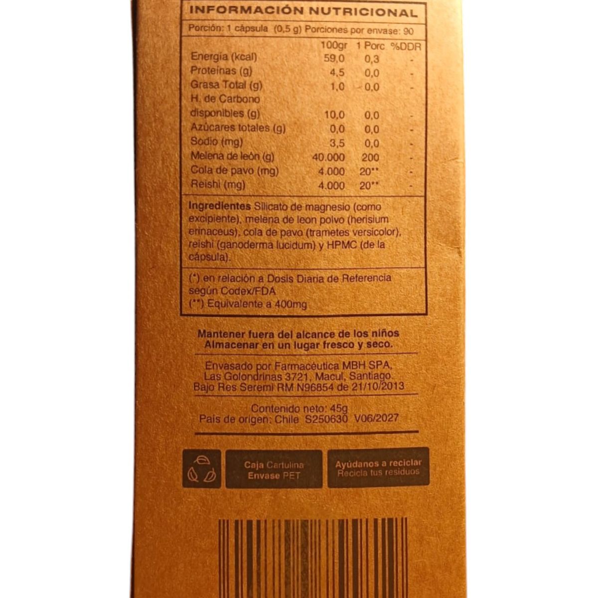 NATURAL FARM - Fungi Plus Mushroom Complex Nf 1 Frasco 90 Caps.