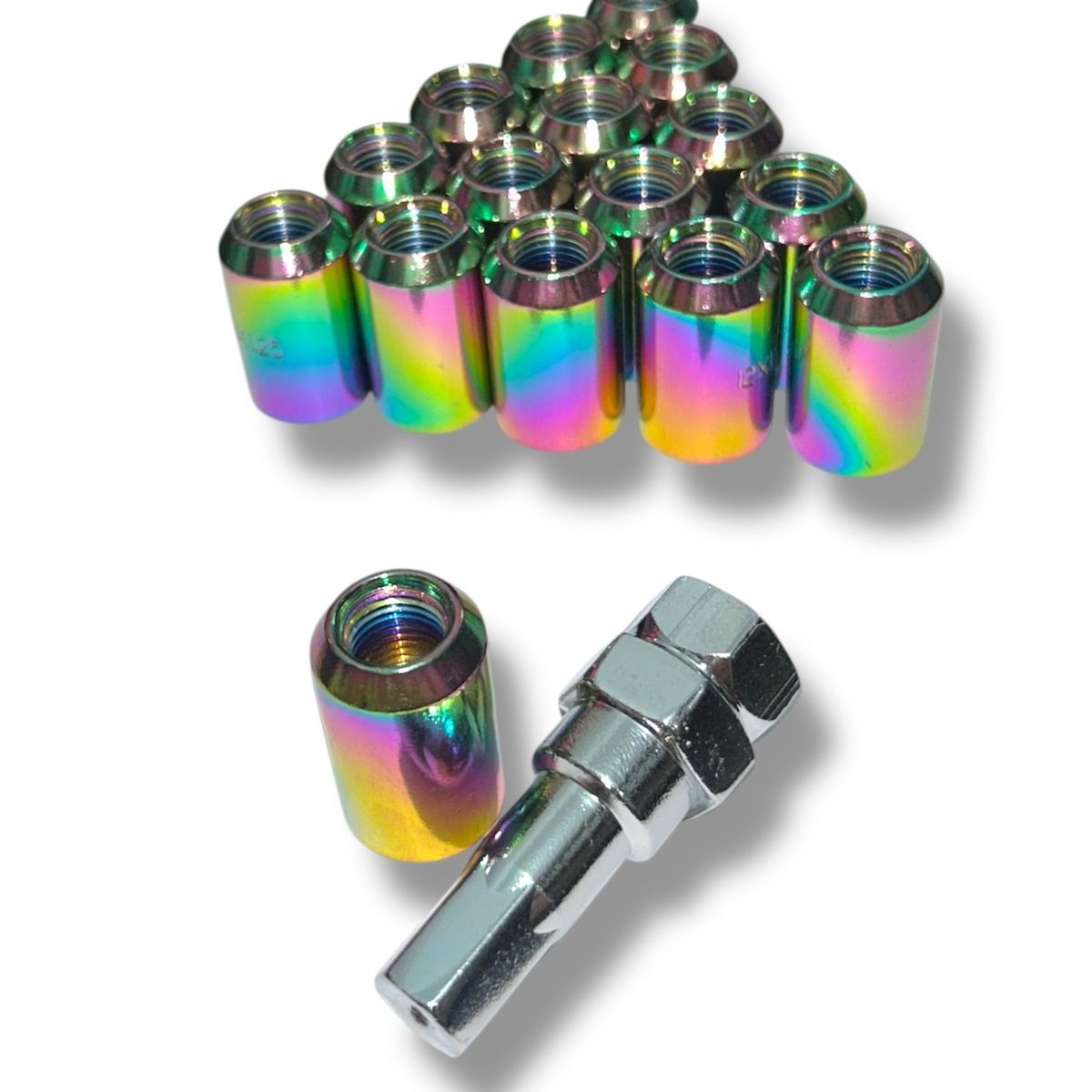 GENERICO - Tuerca De Seguridad 16 Pzs + Llave Tornasol 12x1.25mm