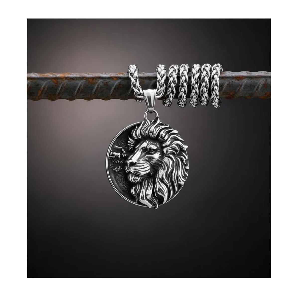 GENERICO - Collar León Titanio Rey Hombre Caballeros Moda Masculina