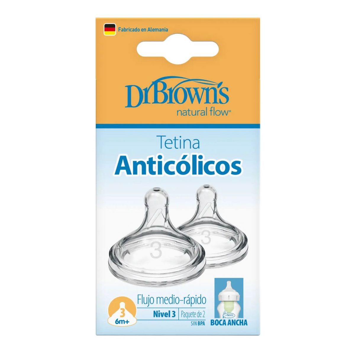 DR BROWNS - Tetina Boca Ancha Options+ 6m Dr Browns