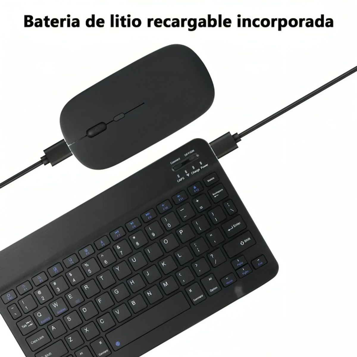 GENERICO - Kit Teclado + mouse Inalambrico Bluetooth NEGRO