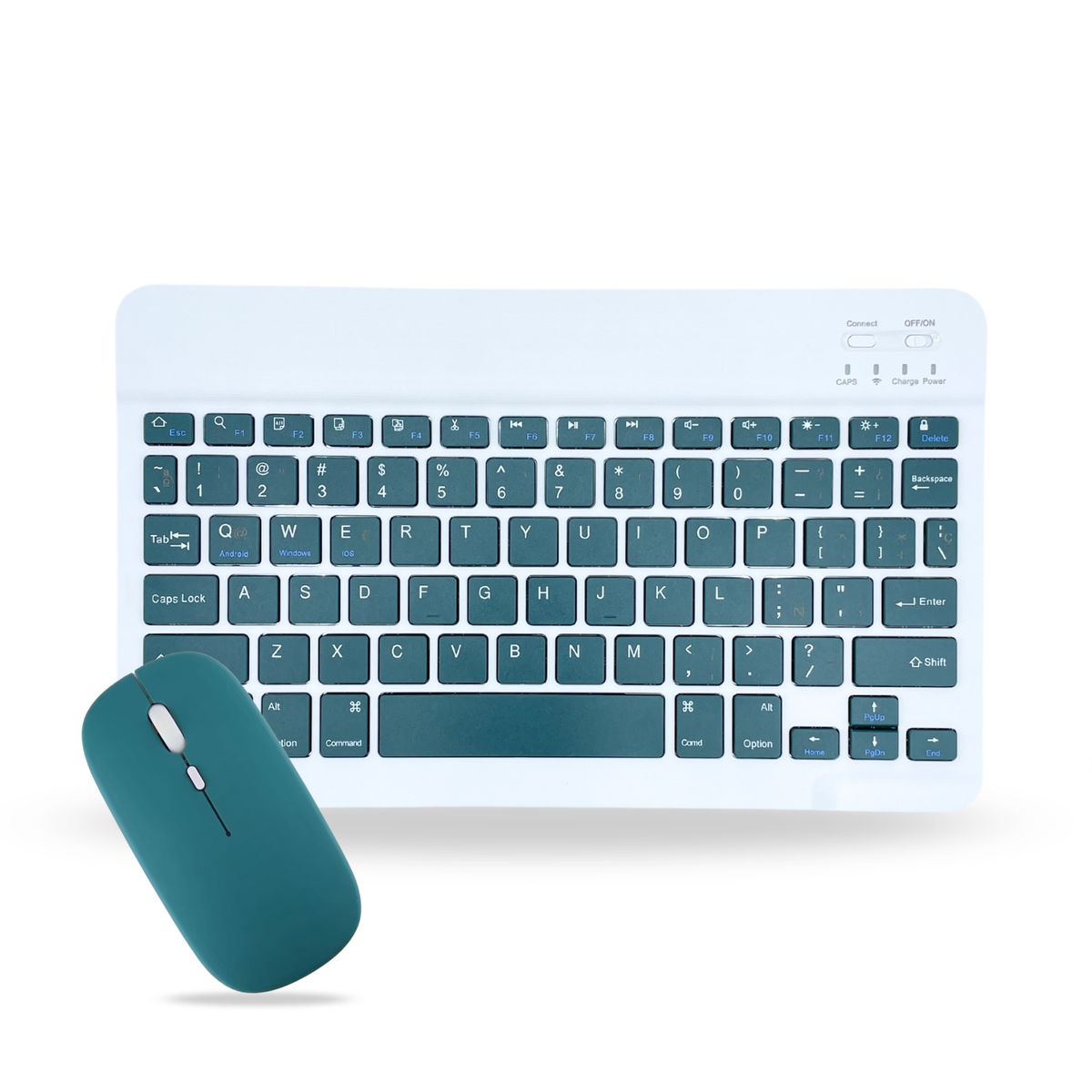 GENERICO - Pack Teclado 10 " y Mouse Bluetooth Para Tablet iPad letra Ñ - Verde O