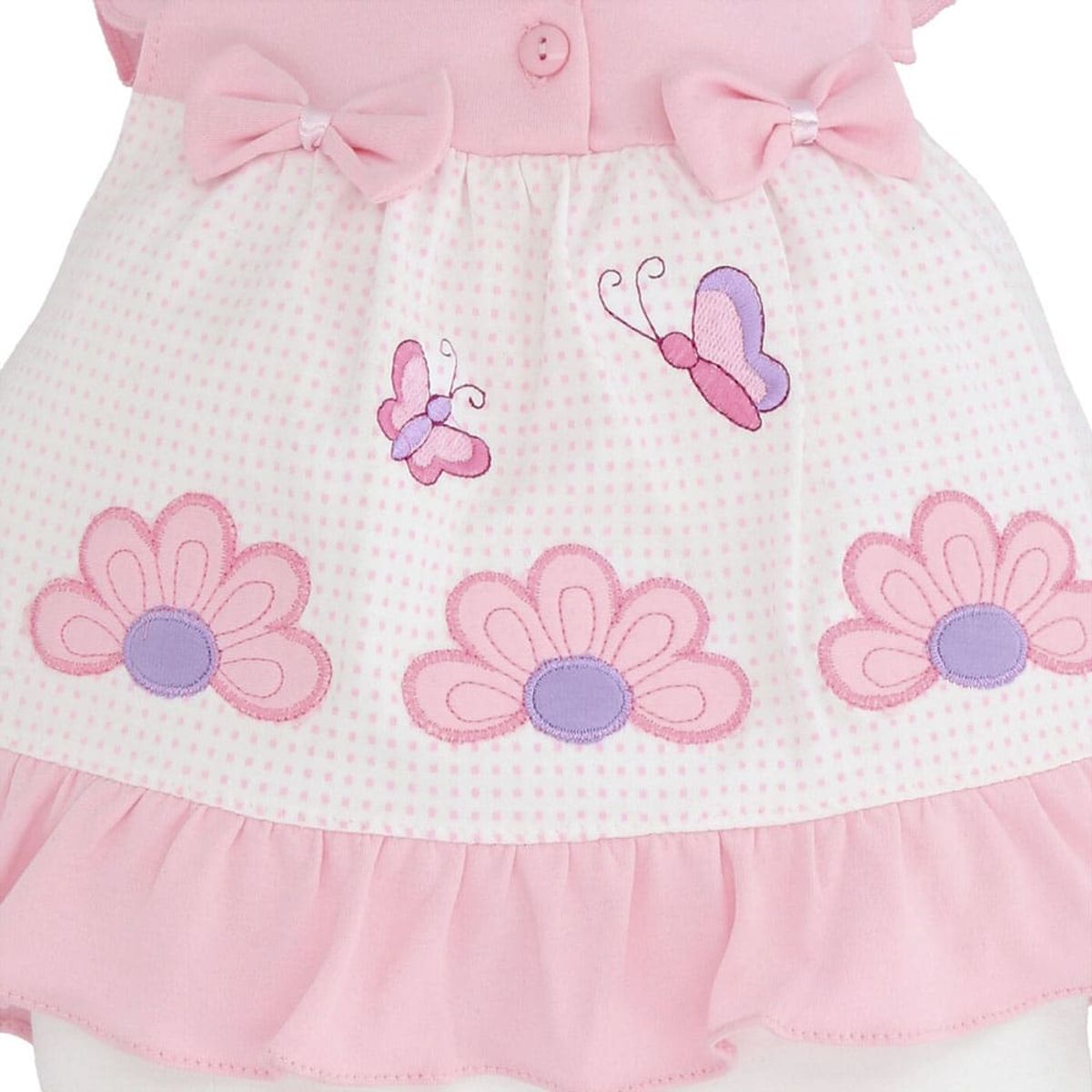 ENCANTO - Vestido Bebé con Bombacha 100% Algodón Rosado