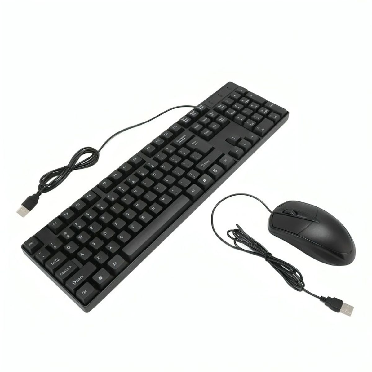 GENERICO - Kit Combo Teclado Y Mouse Alámbrico color Negro