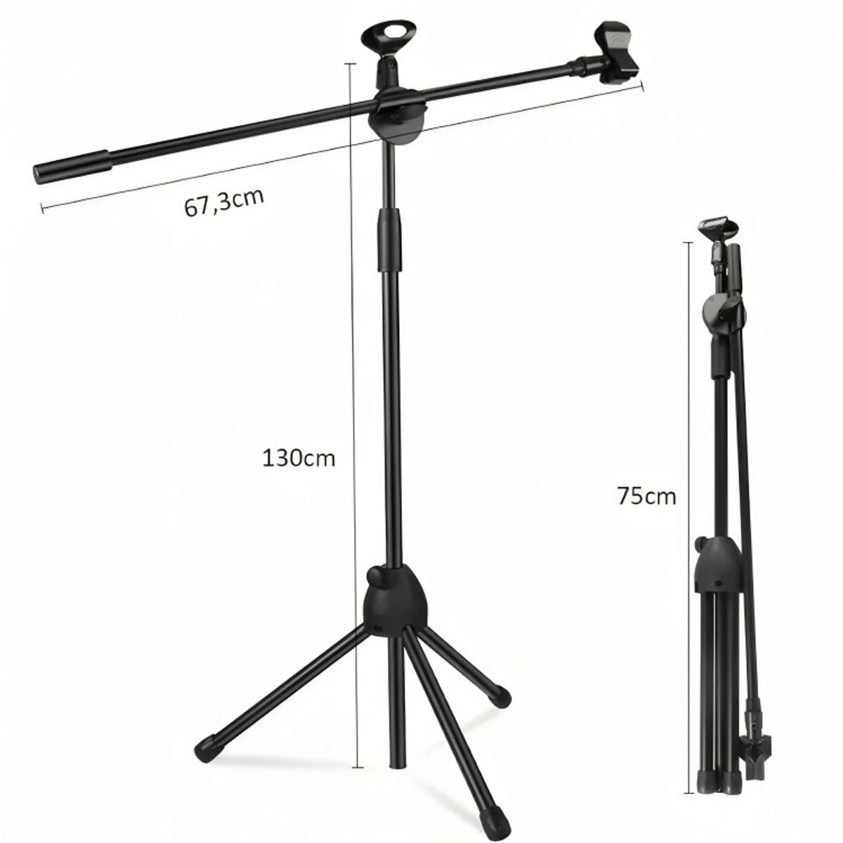 GENERICO - Soporte Con Brazo Para Microfono Atril De Microfono 2en1