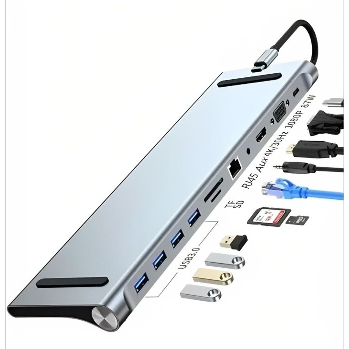 GENERICO - Adaptador Hub 11 En 1 Usb Tipo C Usb-c Hdmi