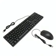 GENERICO - Kit Combo Teclado Y Mouse Alámbrico color Negro