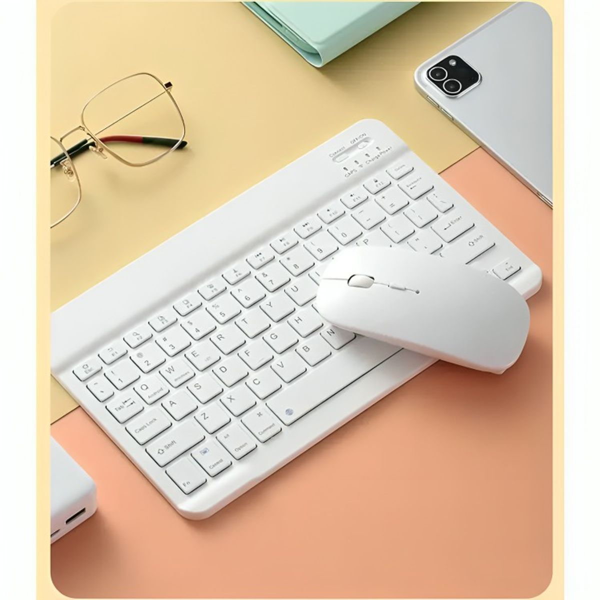 GENERICO - Kit Teclado + mouse Inalambrico Bluetooth Blanco