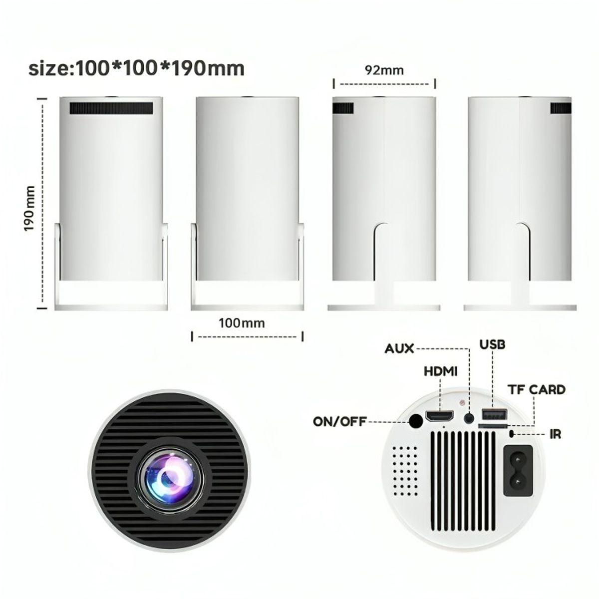 GENERICO - Mini Proyector Portátil Ultra Hd 4k Wifi Bluetooth