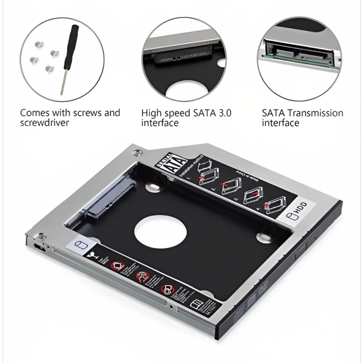 GENERICO - Caddy Adaptador Notebook Sata Hdd Ssd