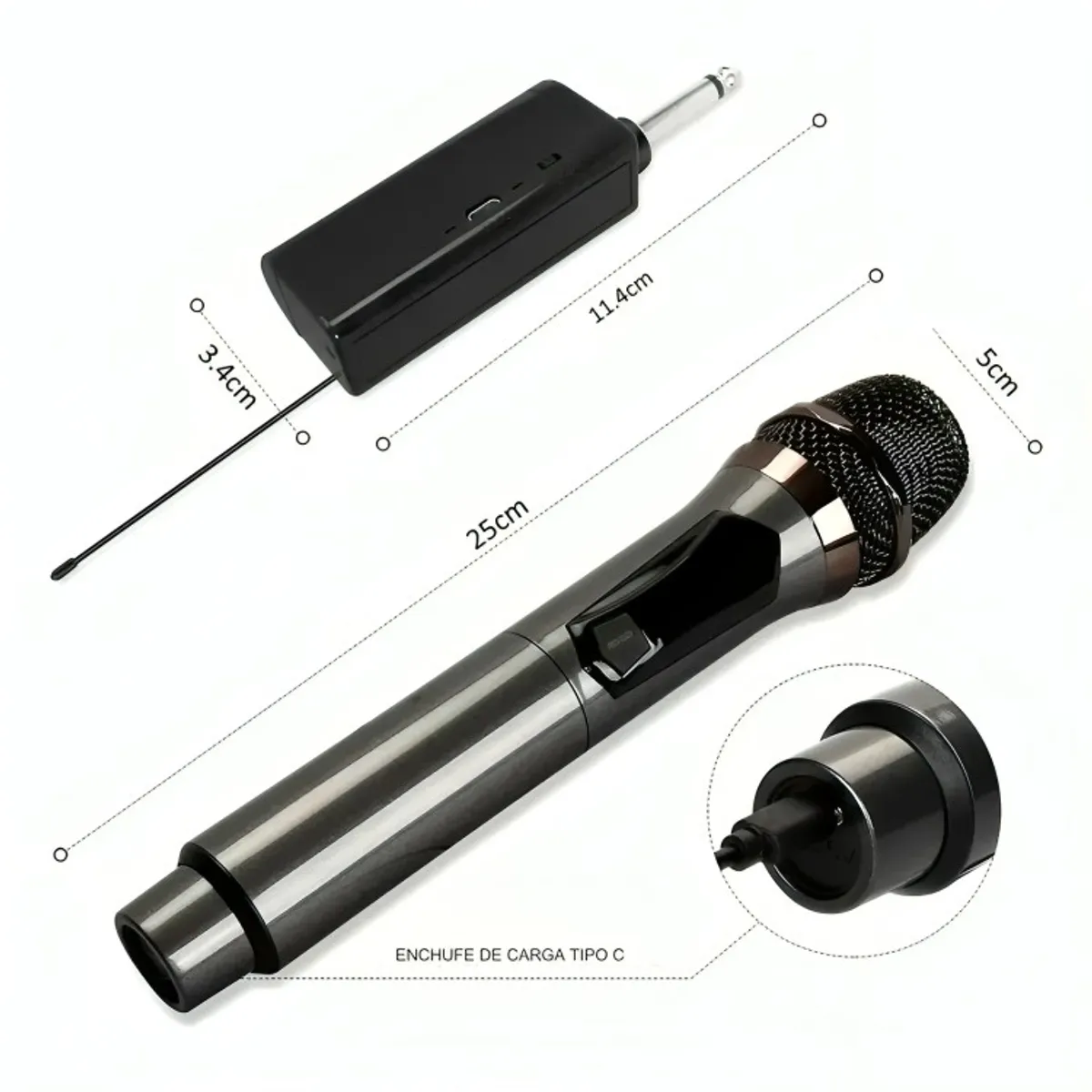 GENERICO - Micrófono Inalámbrico Profesional Karaoke Kit 2pcs