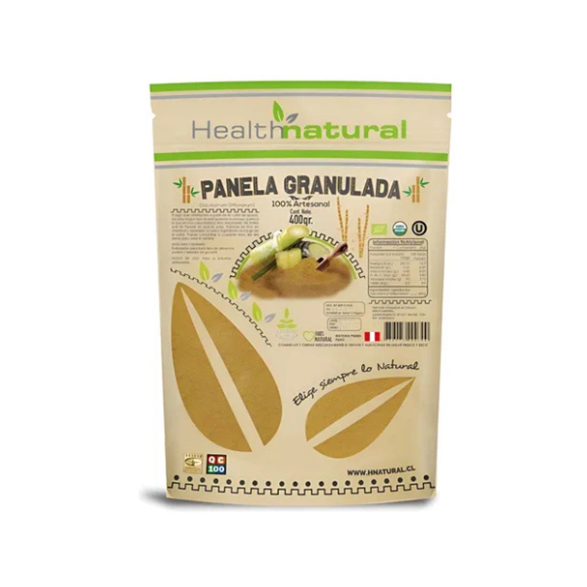HEALTHNATURAL - Panela  Granulada Pack De 10 Unidades Organica 100 % (400gr)