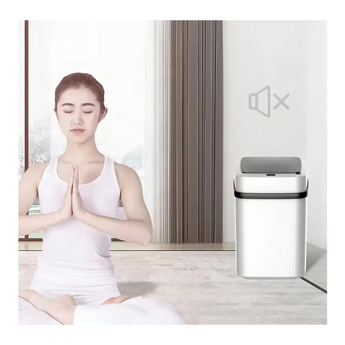 GENERICO - Bote Basura Inteligente Con Sensor Papelera Automática