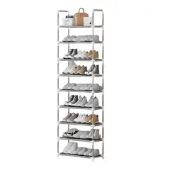 GENERICO - Zapatero estante 27 pares 9 niveles metálico y plástico Plata
