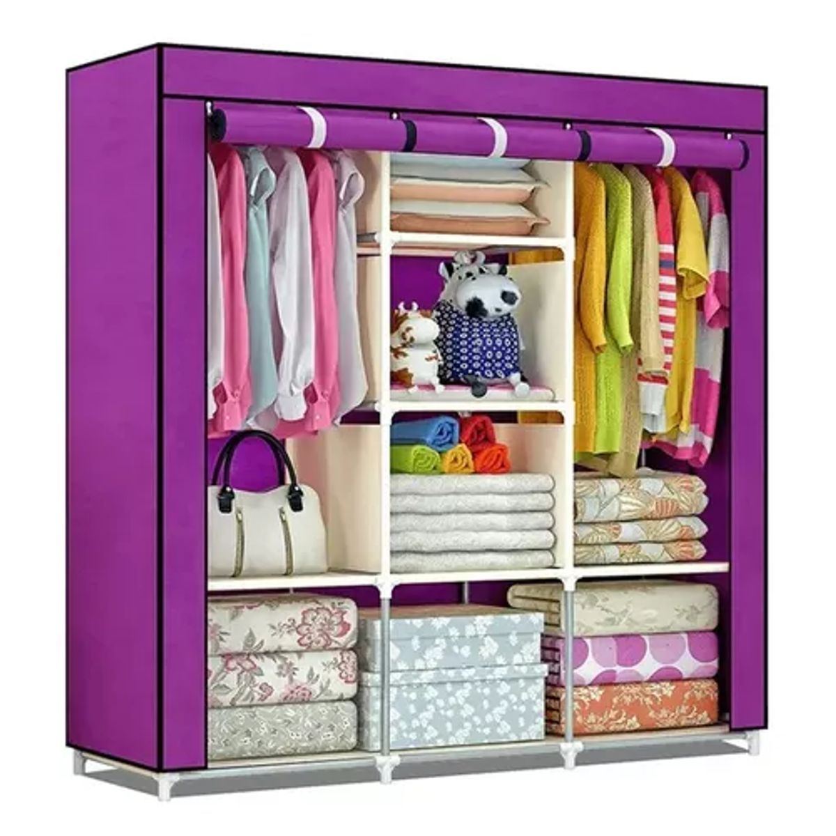 GENERICO - Armario closet ropero armable grande 175x45x130cm morado