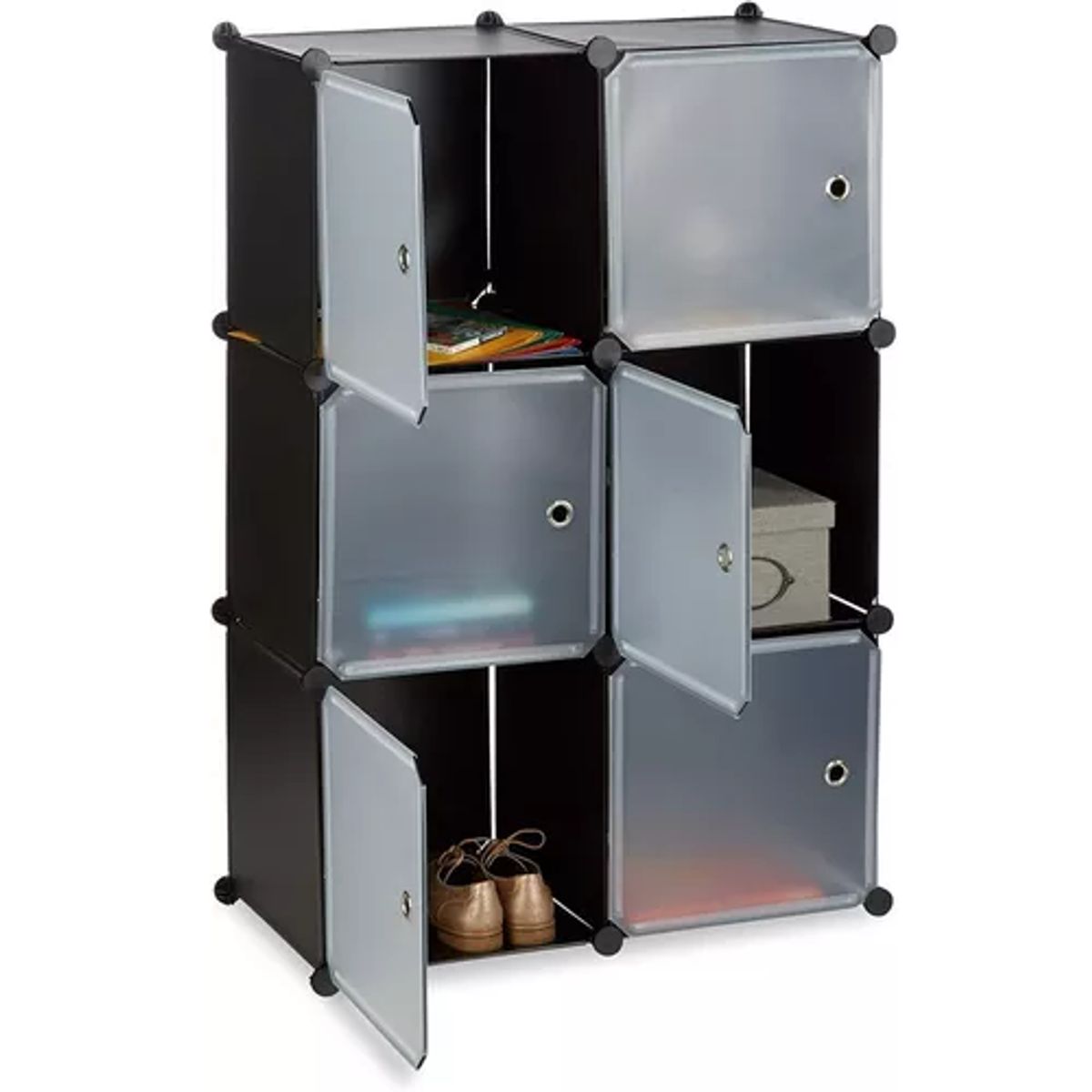 GENERICO - Organizador de closet 6 módulos para baño o ropero negro