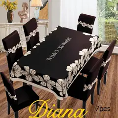 DIANA - SET DE MANTEL ANTIMANCHA + 6 FUNDA SILLAS ELASTIZADAS ROMANTIC