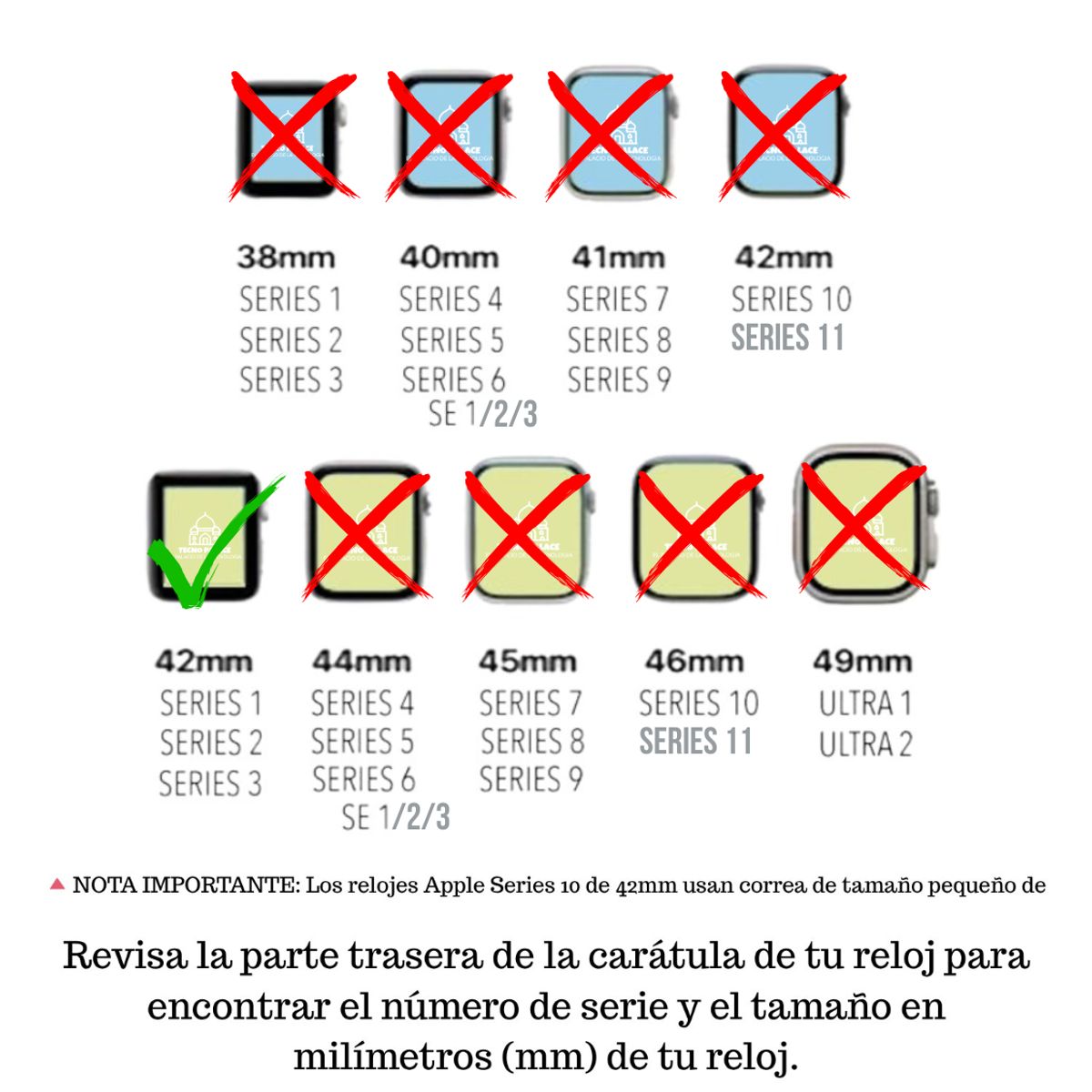 GENERICO - Pack Correa Más Protector Abierto Para Apple Watch 42MM ANTIGUO