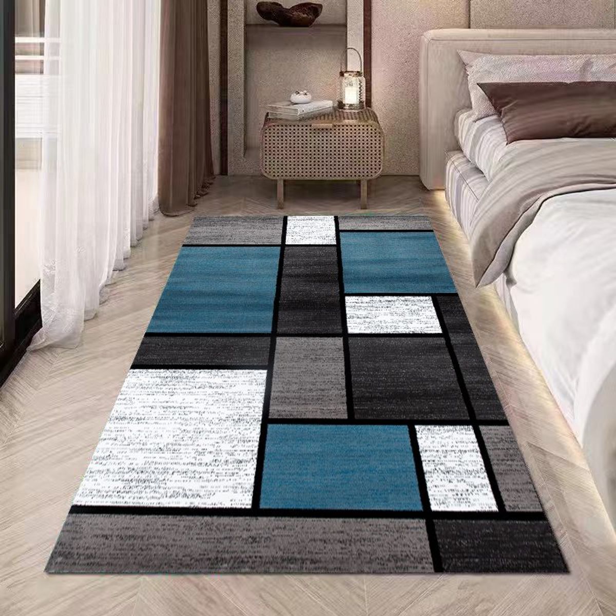 GENERICO - ALFOMBRAS LISAS PARA PASILLOS SIN PELOS CON DISEÑOS TRIDIMENSIONALES