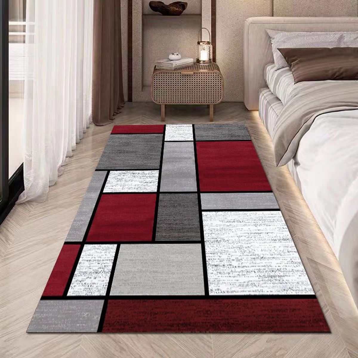 GENERICO - ALFOMBRAS LISAS PARA PASILLOS SIN PELOS CON DISEÑOS TRIDIMENSIONALES