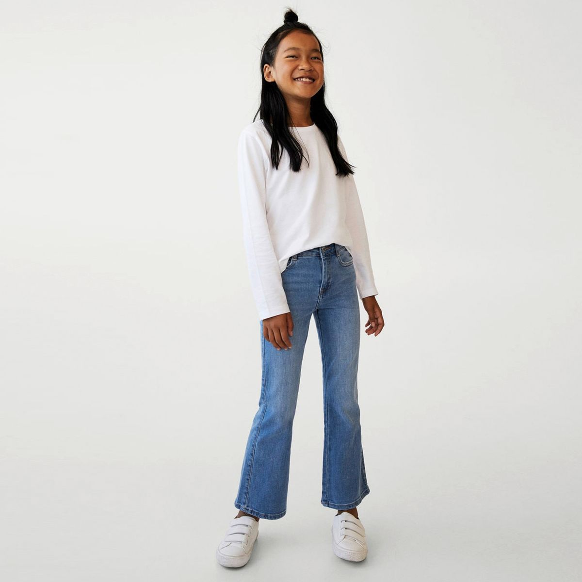 MANGO KIDS - Jeans Flare Algodón Niña