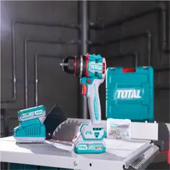 TOTAL - Taladro percutor inalambrico 13mm 66nm 20v 2bats+carg+accs