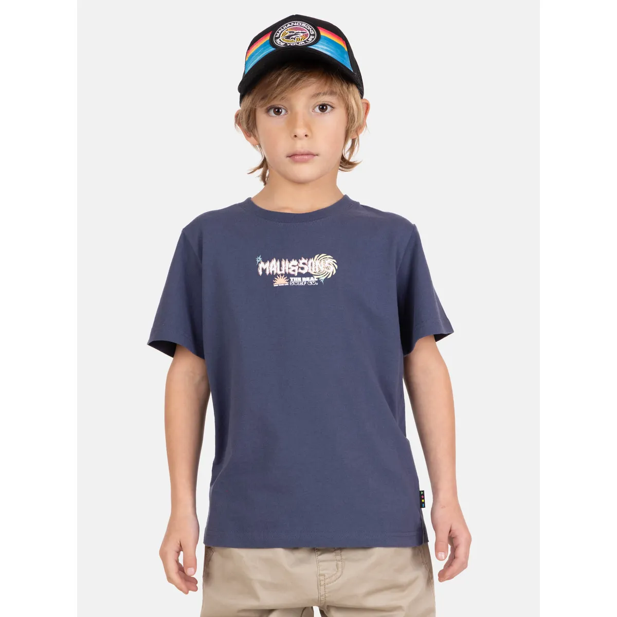 MAUI AND SONS - Polera MC FreeMar Azul Infantil Maui And Sons