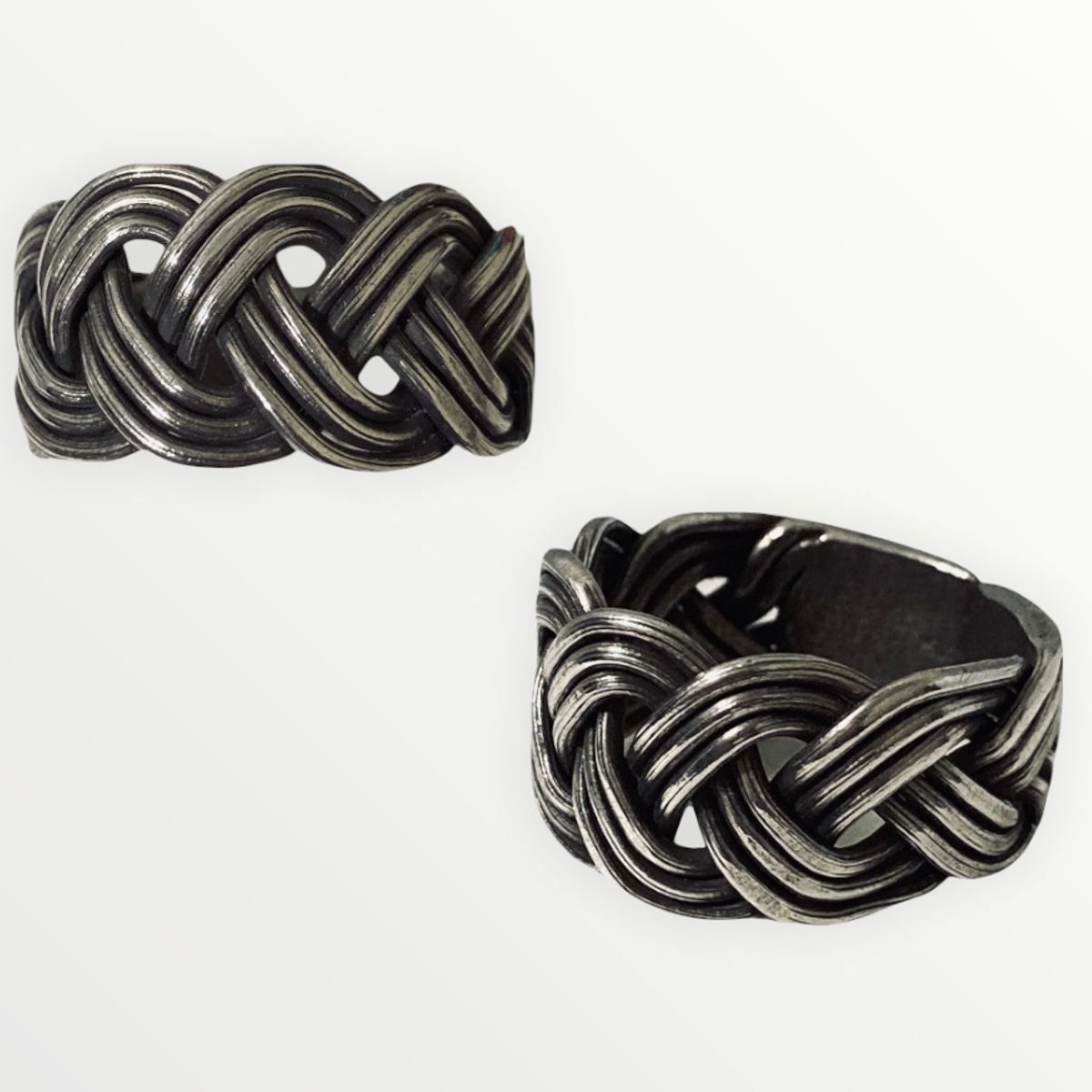 TAETHAI - Anillo plata 925 envejecido tipo trenza