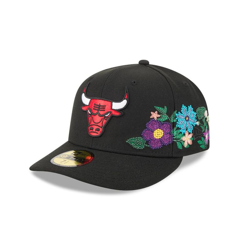 Gorra 59Fifty Chicago Bulls Tonal Florals Black Negro 7 3/8