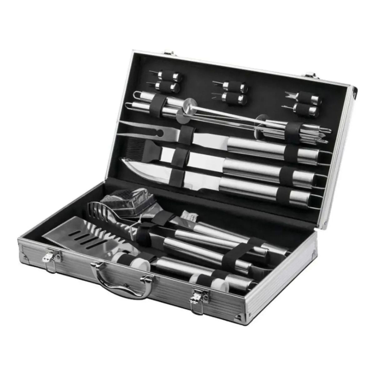 GENERICO - Kit del Asador Profesional de 18 Piezas Acero Inoxidable