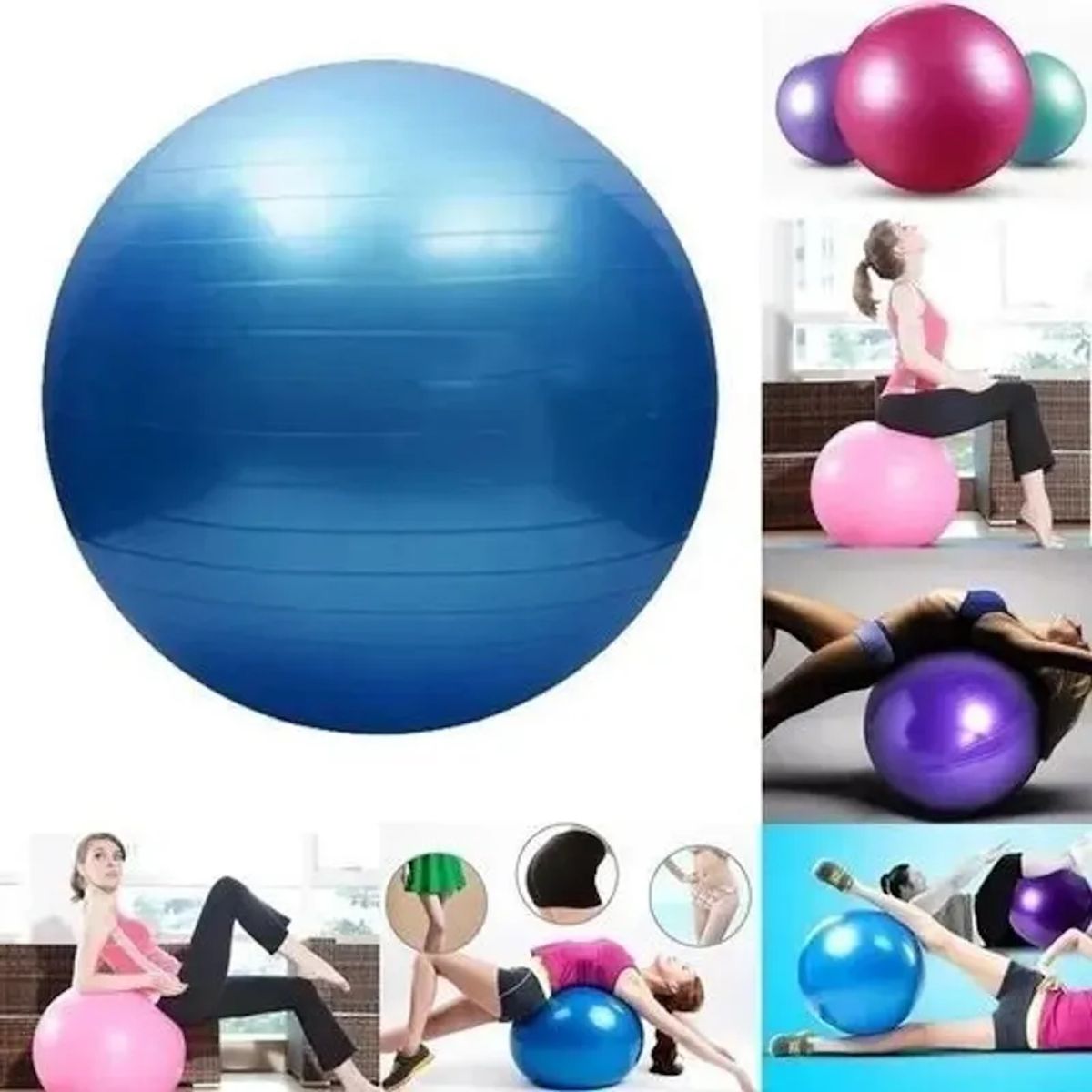 GENERICO - Pelota Balon 65 Cm Pilates Yoga + Inflador Pelotas