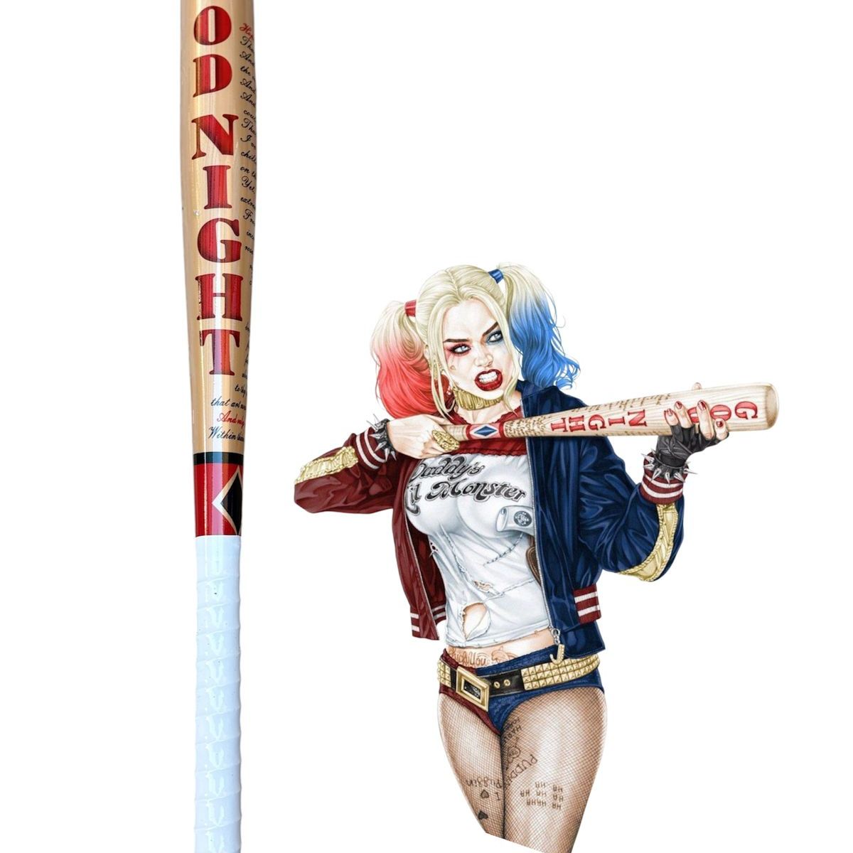 GENERICO - PELUCA MAS BATE DE HARLEY QUINN ACCESORIO PARA DISFRAZ