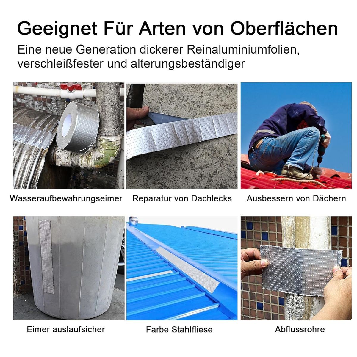 KUANGYE - Cinta Butilo Impermeable Fuerte Térmica Techo Tubo 15cmx10m