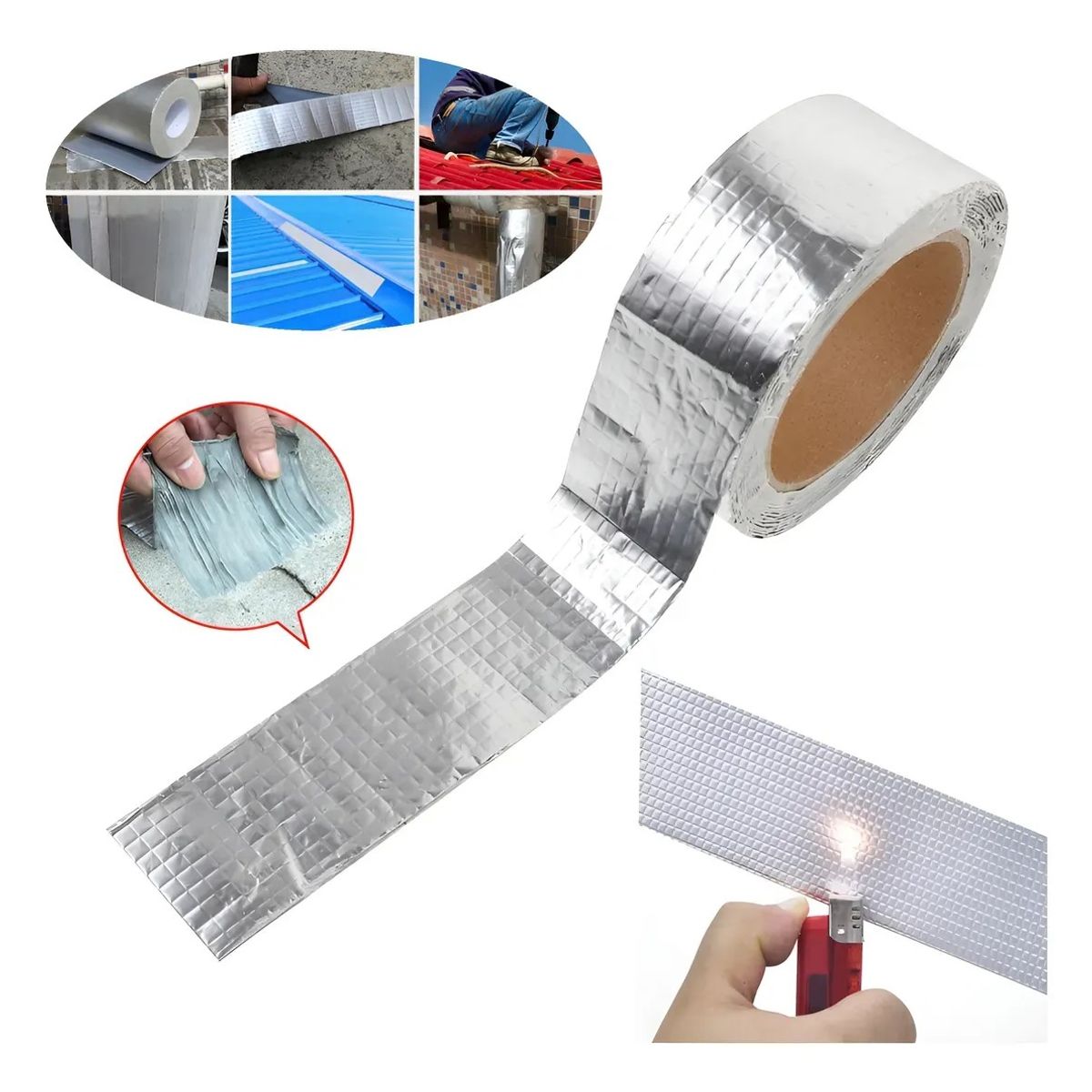 KUANGYE - 10cm X 10 Mts Cinta Butilo Techo Tuberia Adhes Reparacion Contra Agua