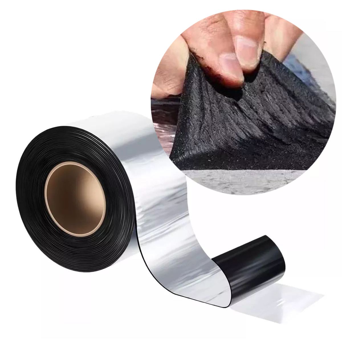 KUANGYE - 10mts ×75mm Cinta Sellador Techo Impermeable Aluminio Betún