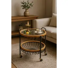 GENERICO - Mesa Auxiliar Mesa Dos Niveles Para Sala Sofa