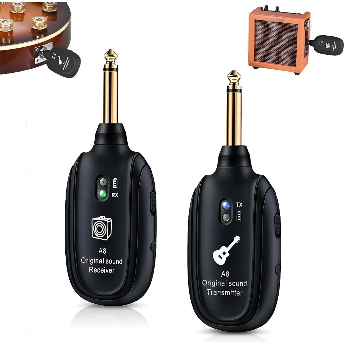 GENERICO - A8 Sistema Transmisor Y Receptor Inalambrico Guitarra Uhf