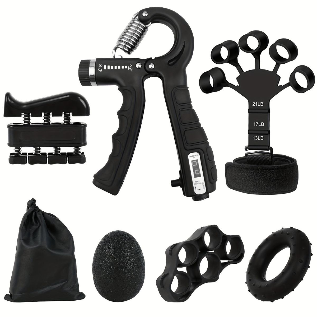 ATURE - Set 5 Piezas De Ejercitador Agarre Ajustable Para Dedos
