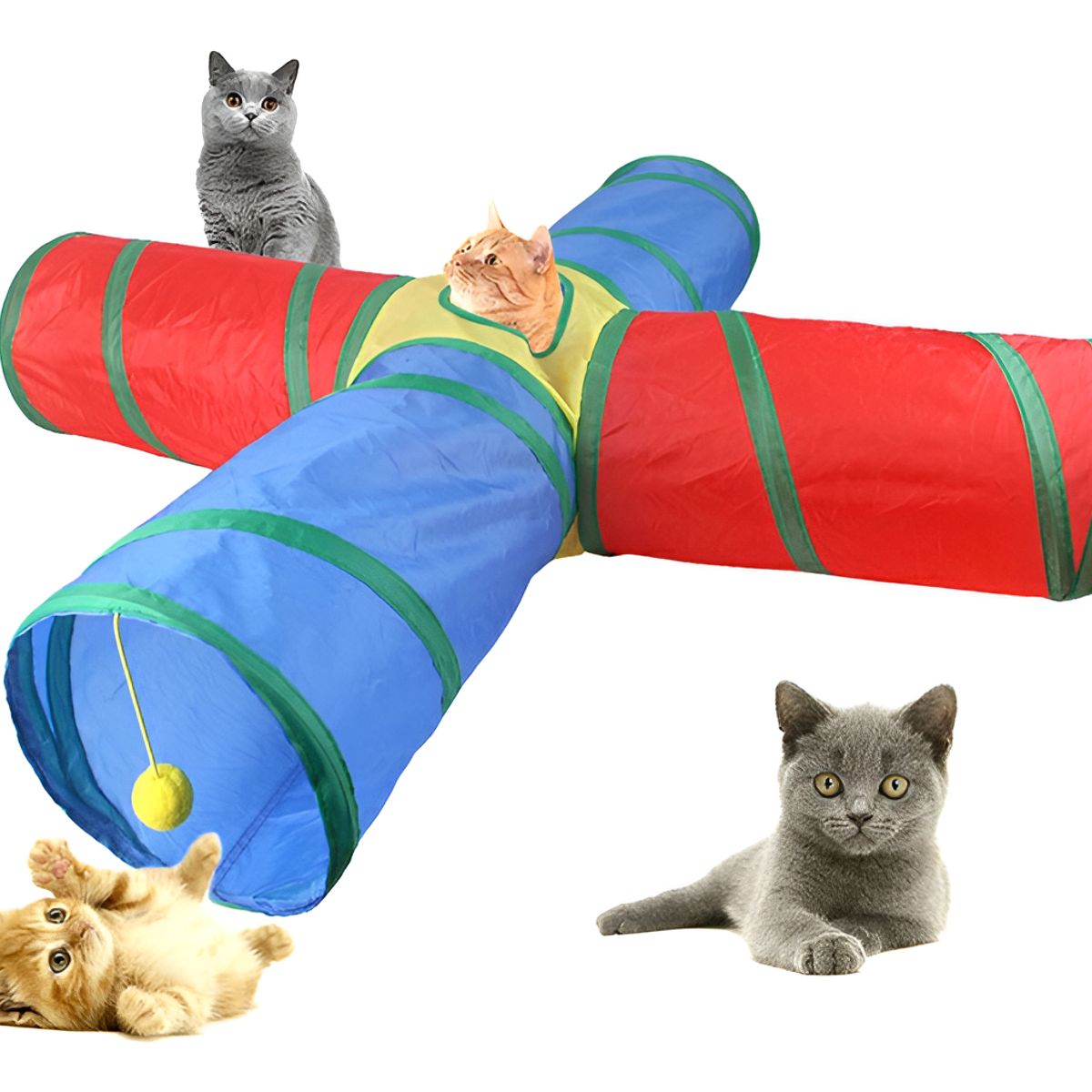 GENERICO - Juguete Túnel Para Gatos Y Mascotas Con Pelota Colgante