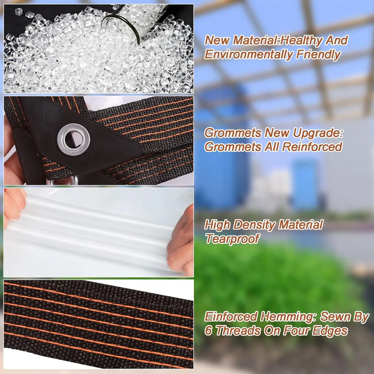 KUANGYE - Lonas Transparentes Resistentes Impermeables 3x6 Mts