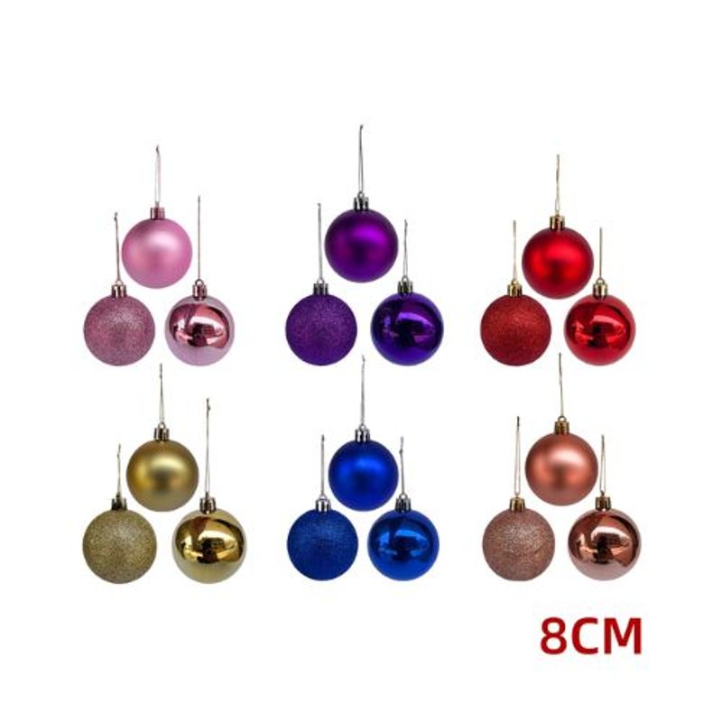 GENERICO - BOLAS DE NAVIDAD 8 CM COLORES SURTIDOS