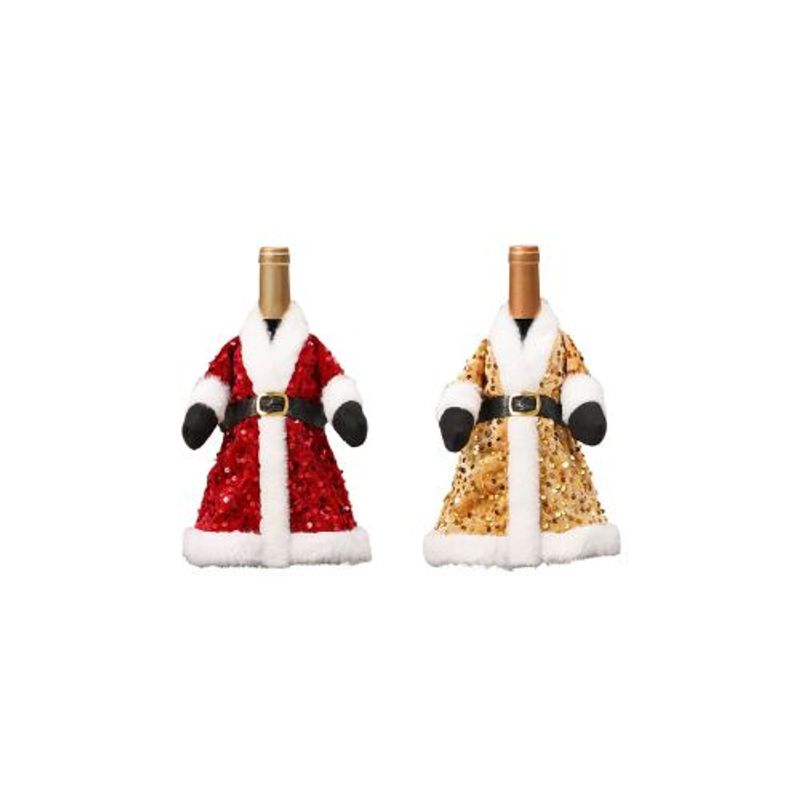 GENERICO - CUBRE BOTELLA NAVIDAD SANTA 17X24CM