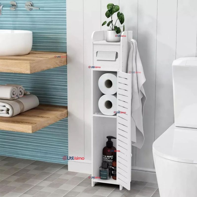 LINE - Mueble Estante Esquinero Organizador De Baño Blanco