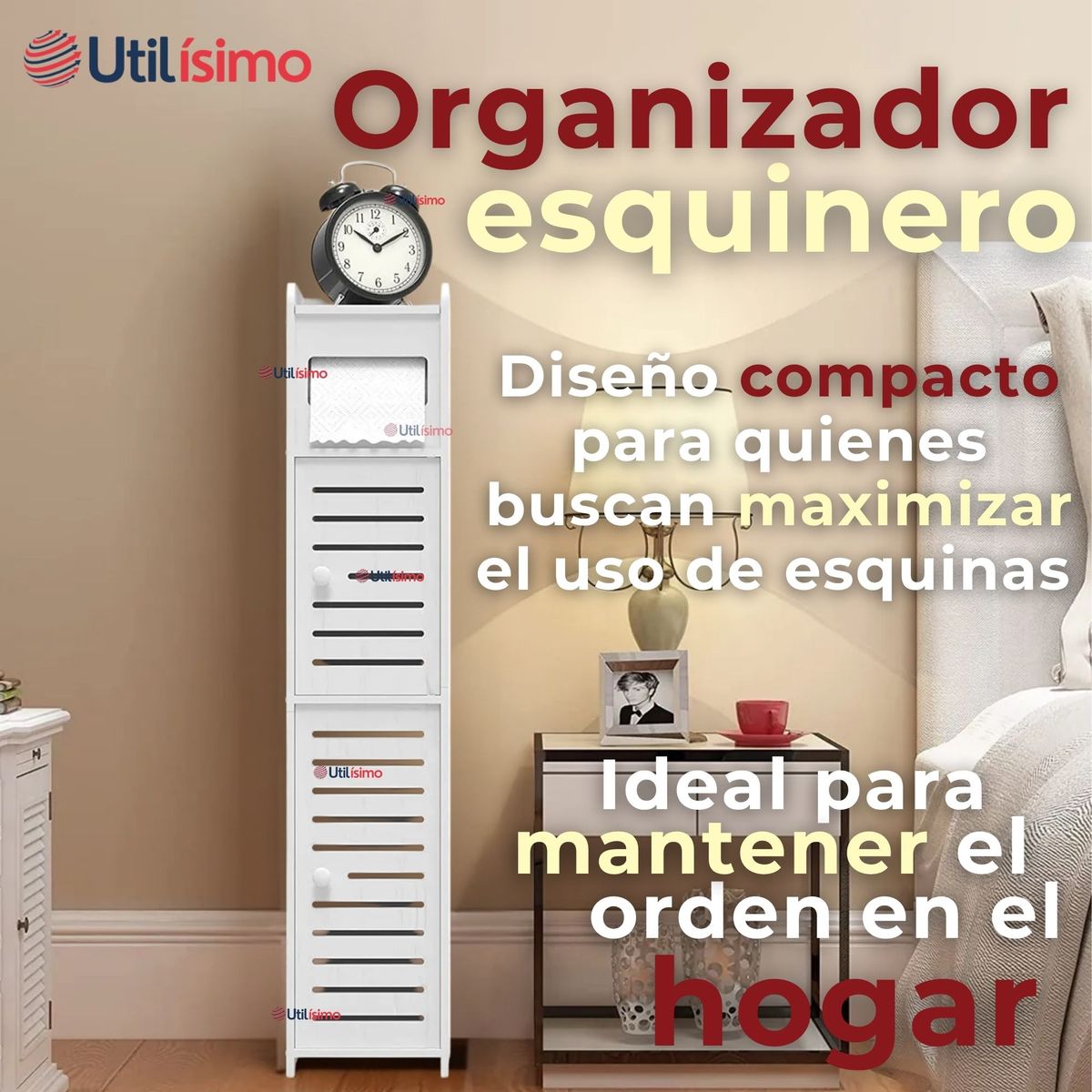 LINE - Mueble Estante Esquinero Organizador De Baño Blanco