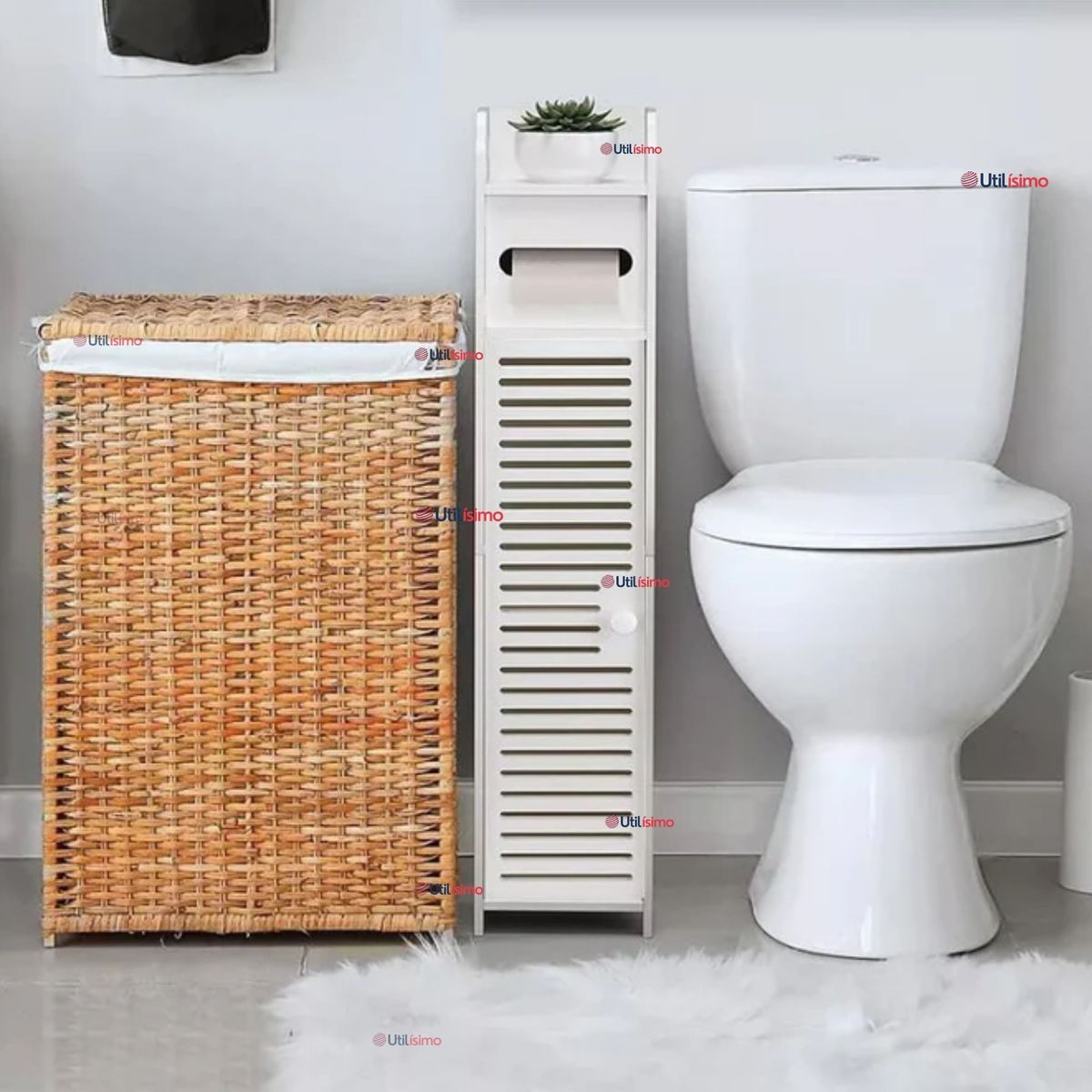 LINE - Mueble Estante Esquinero Organizador De Baño Blanco