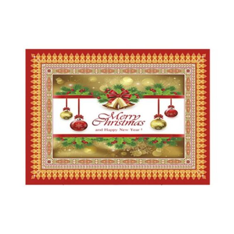 GENERICO - MANTEL NAVIDAD MERRY CHRISTMAS DORADO POLIESTER 137X240CM