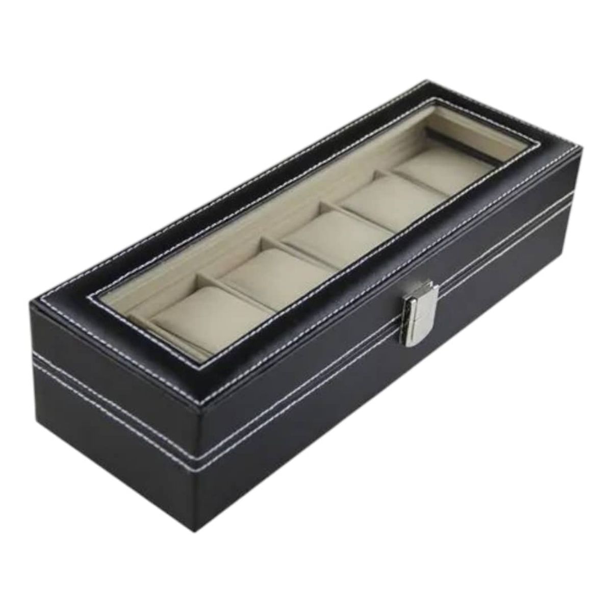 GENERICO - Caja Organizadora para 6 Relojes con Tapa Transparente Gms