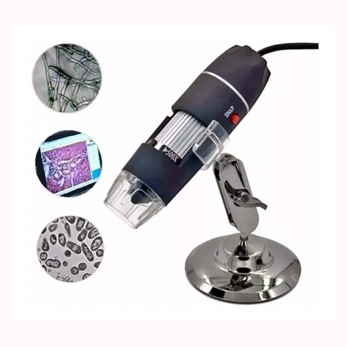 GENERICO - Microscopio digital Usb 500x / 8 Led